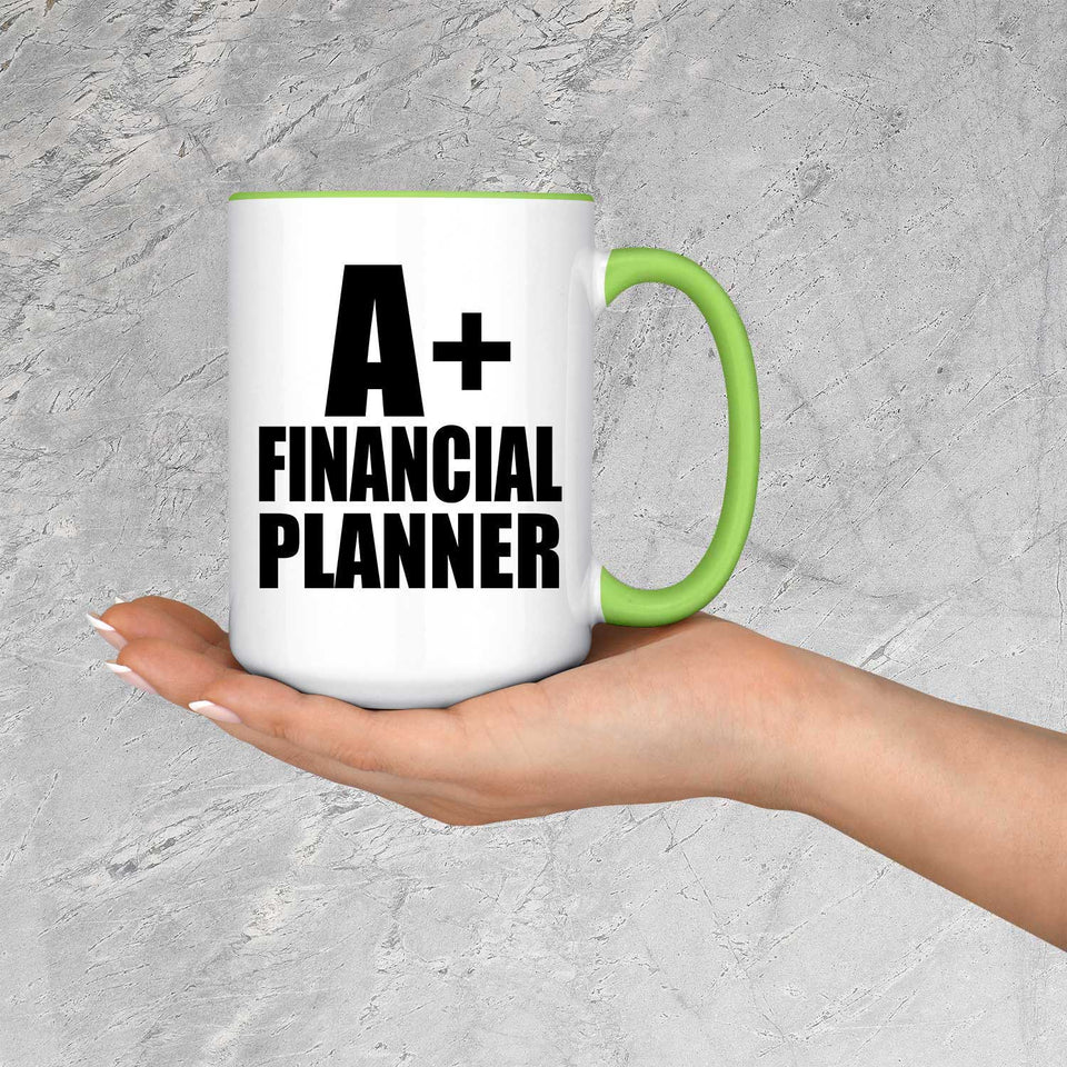 A+ Financial Planner - 15oz Accent Mug Green