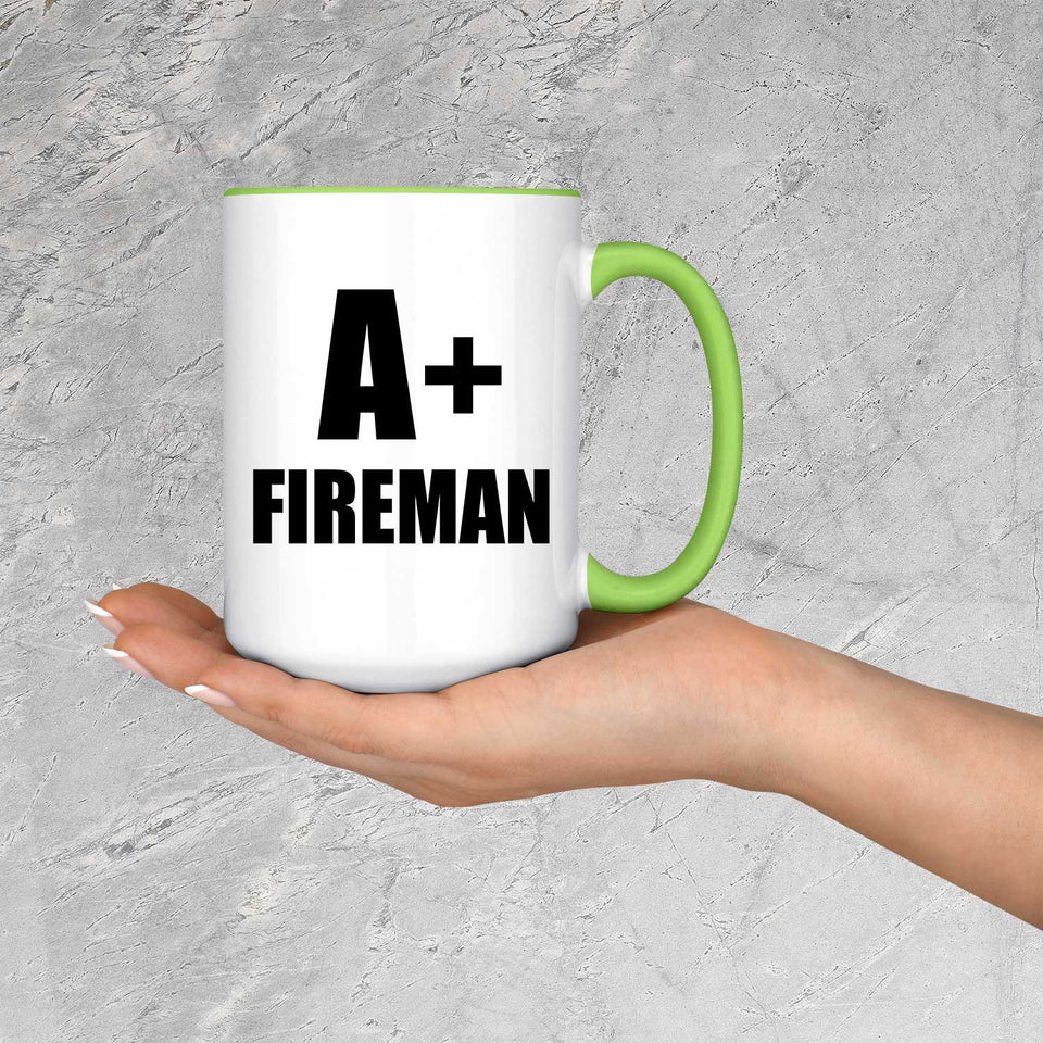 A+ Fireman - 15oz Accent Mug Green