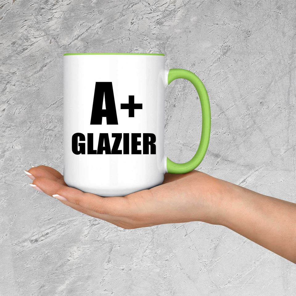 A+ Glazier - 15oz Accent Mug Green