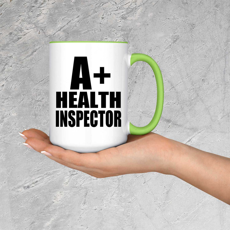 A+ Health Inspector - 15oz Accent Mug Green