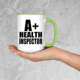 A+ Health Inspector - 15oz Accent Mug Green