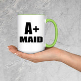 A+ Maid - 15oz Accent Mug Green