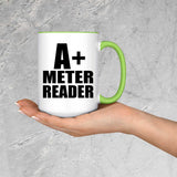 A+ Meter Reader - 15oz Accent Mug Green