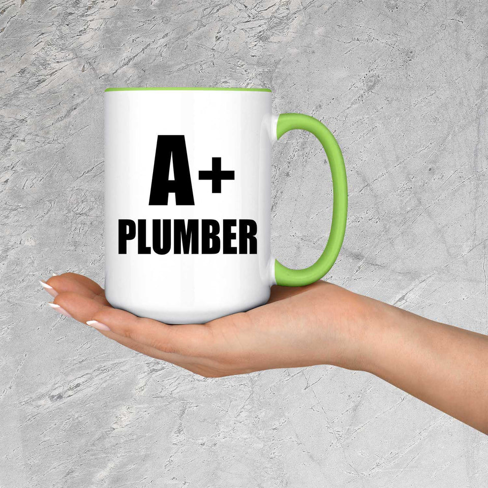 A+ Plumber - 15oz Accent Mug Green