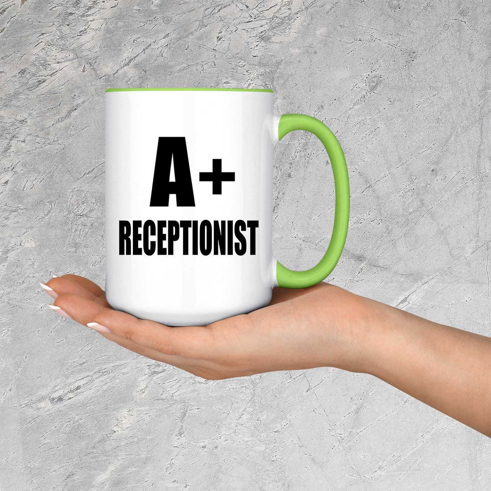 A+ Receptionist - 15oz Accent Mug Green