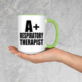 A+ Respiratory Therapist - 15oz Accent Mug Green