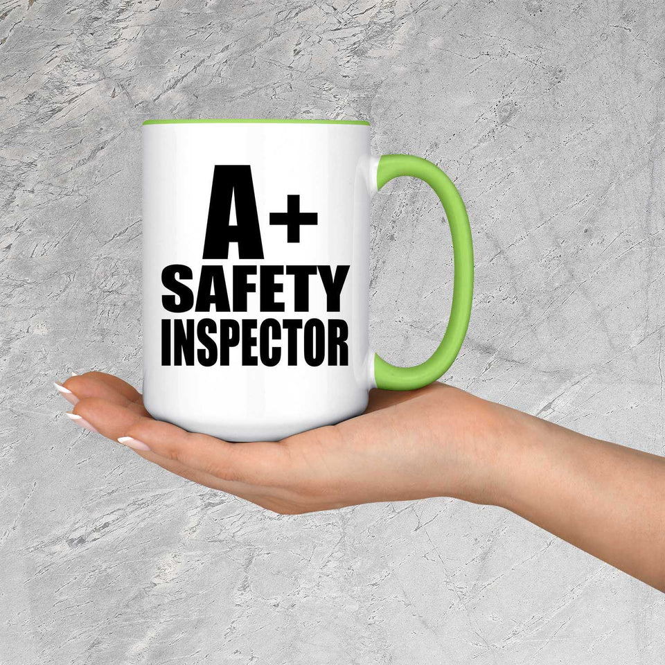 A+ Safety Inspector - 15oz Accent Mug Green