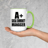 A+ Social Community Manager - 15oz Accent Mug Green