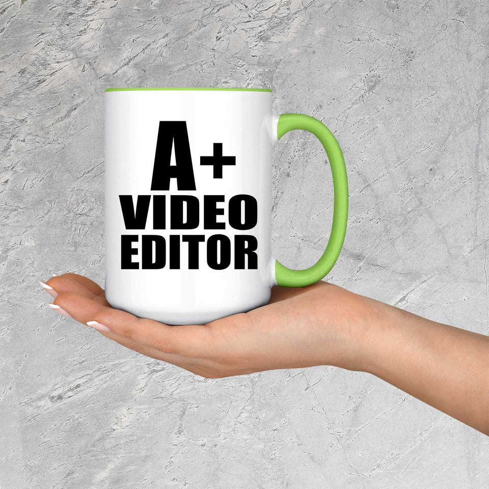 A+ Video Editor - 15oz Accent Mug Green