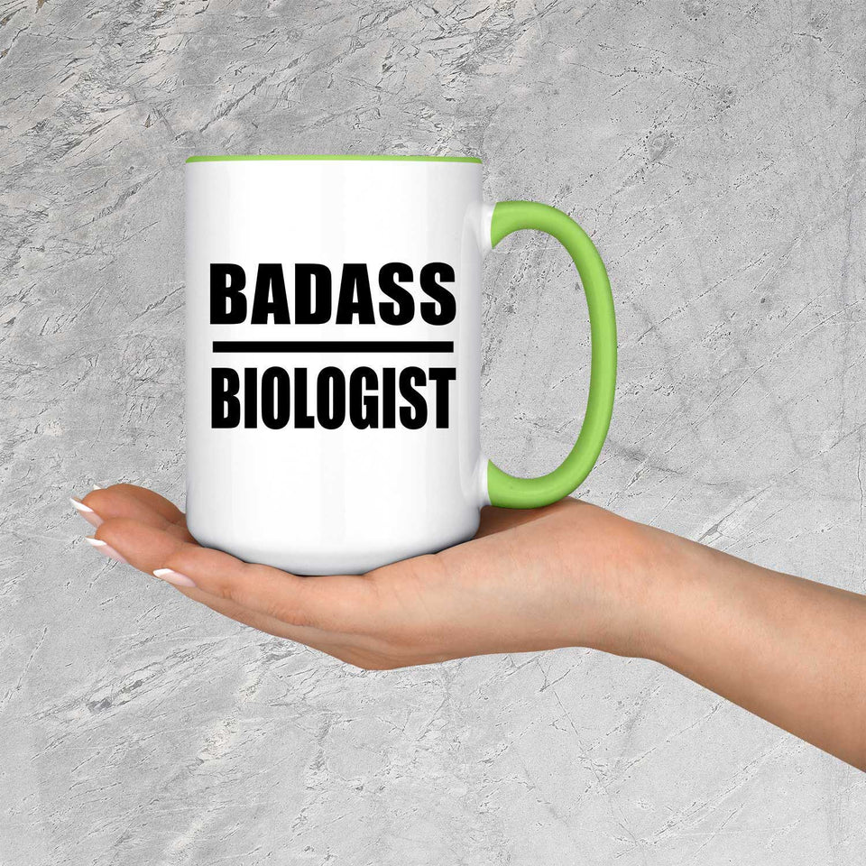 Badass Biologist - 15oz Accent Mug Green