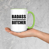 Badass Butcher - 15oz Accent Mug Green