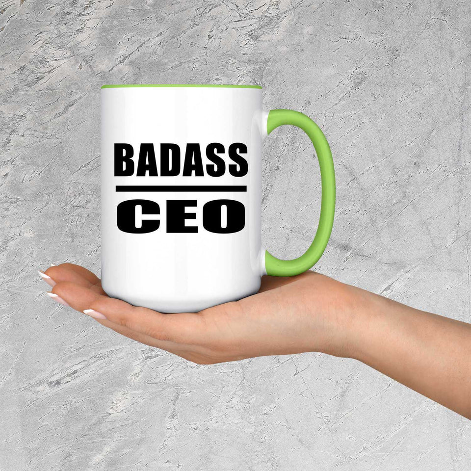 Badass CEO - 15oz Accent Mug Green
