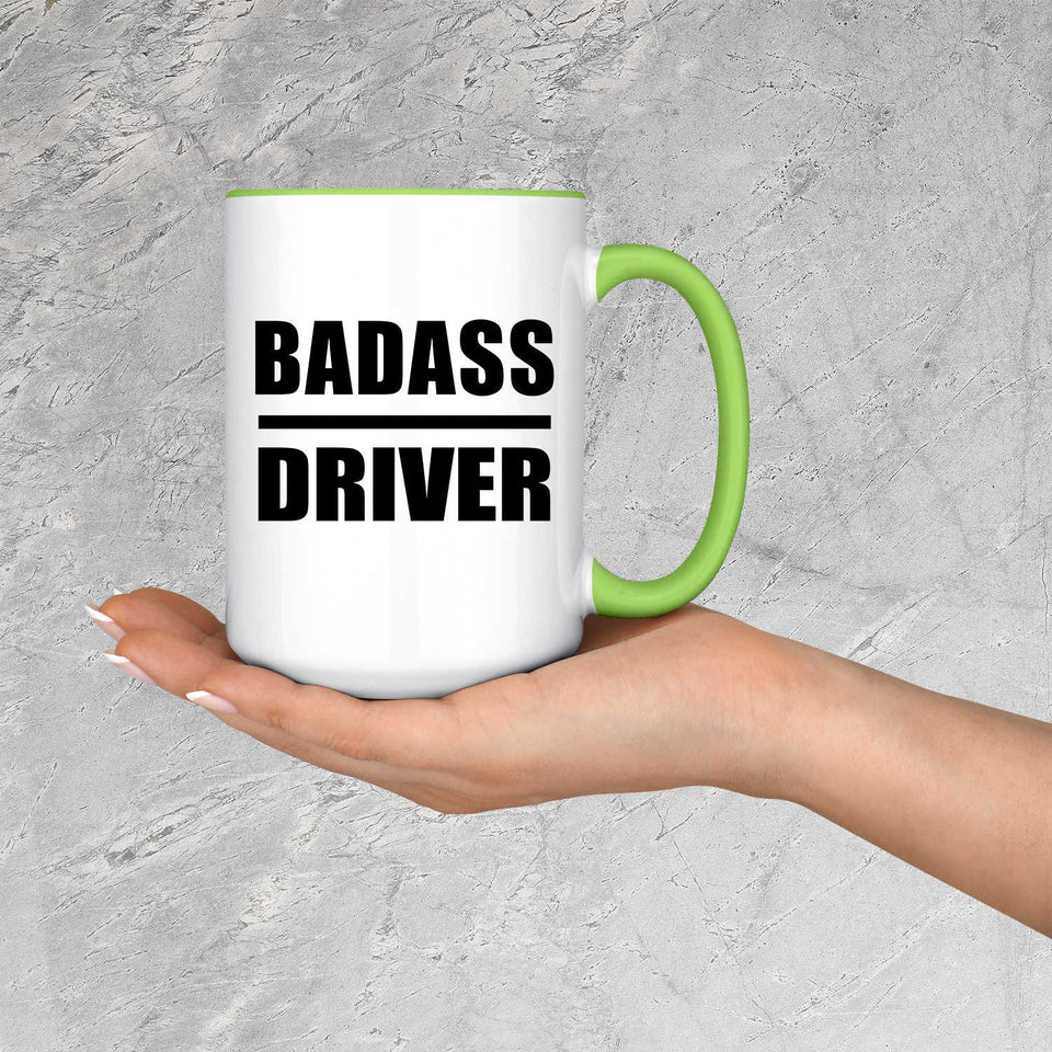 Badass Driver - 15oz Accent Mug Green
