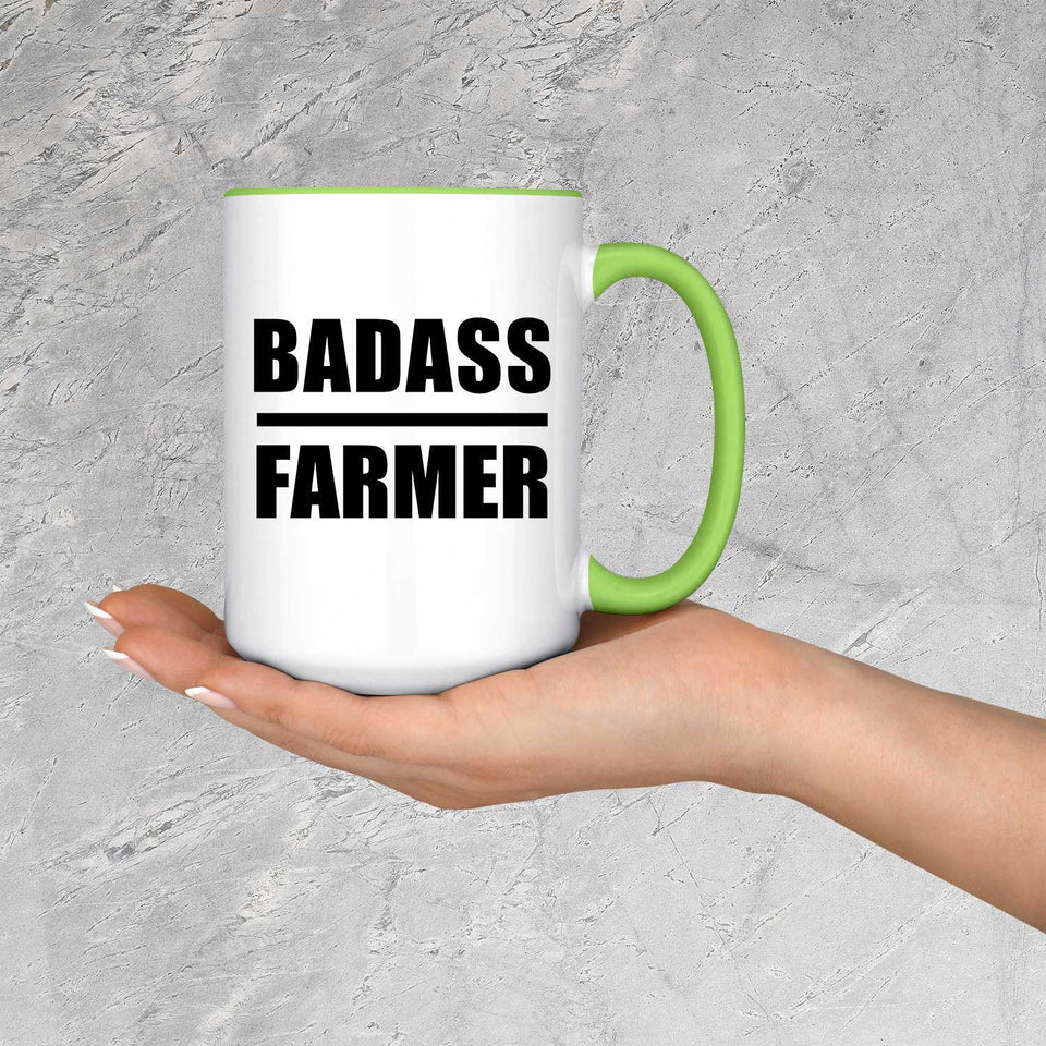 Badass Farmer - 15oz Accent Mug Green