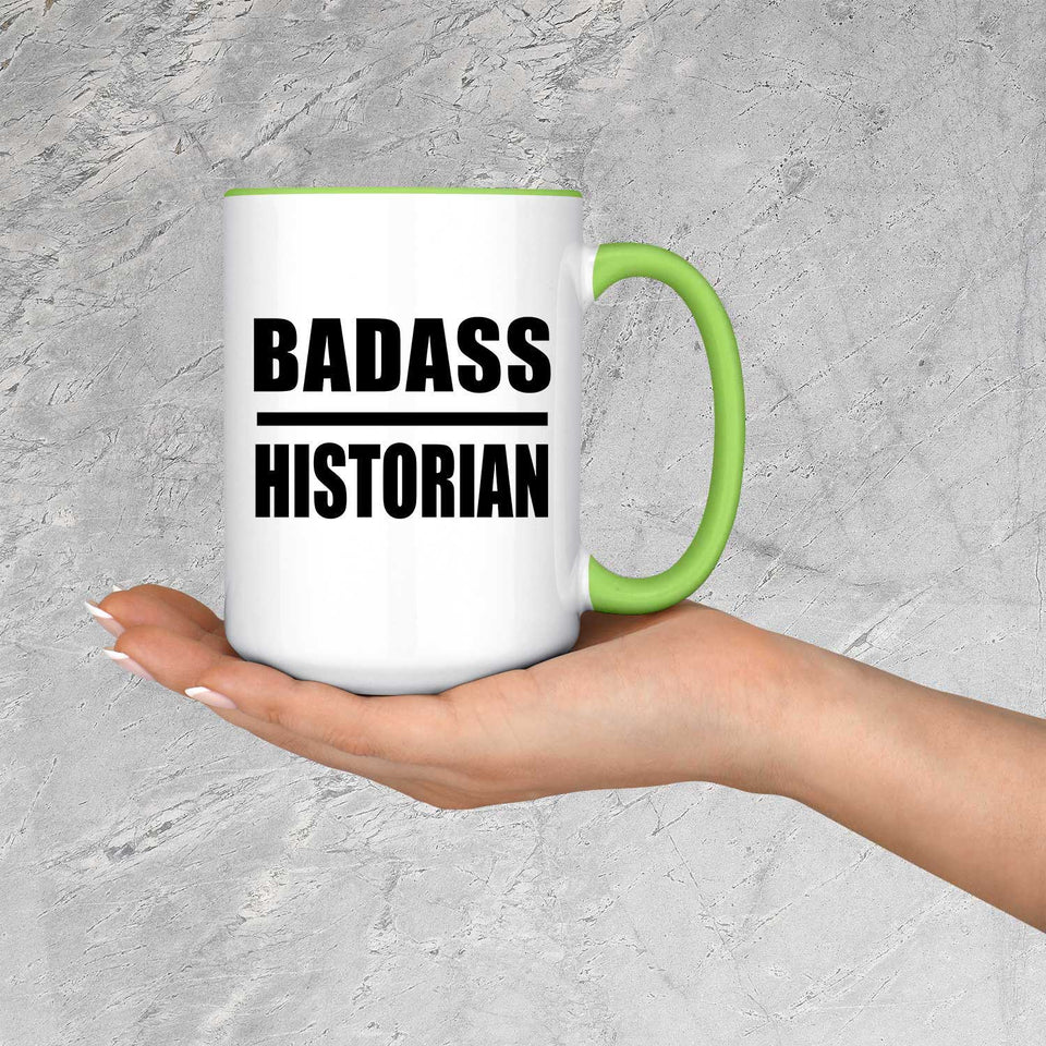Badass Historian - 15oz Accent Mug Green