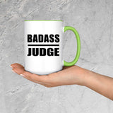 Badass Judge - 15oz Accent Mug Green