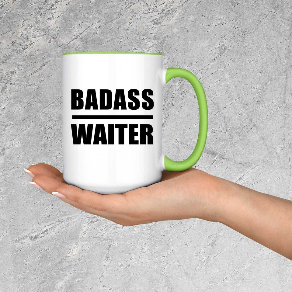 Badass Waiter - 15oz Accent Mug Green