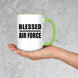 Blessed Air Force - 15oz Accent Mug Green