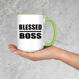 Blessed Boss - 15oz Accent Mug Green