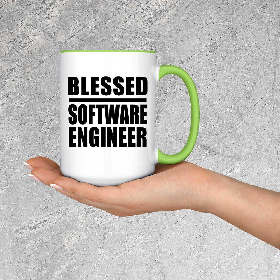 Blessed Software Engineer - 15oz Accent Mug Green