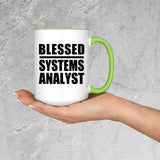 Blessed Systems Analyst - 15oz Accent Mug Green