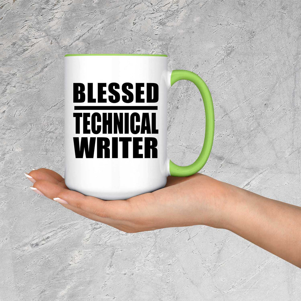 Blessed Technical Writer - 15oz Accent Mug Green