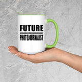 Future Photojournalist - 15oz Accent Mug Green