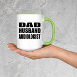 Dad Husband Audiologist - 15oz Accent Mug Green