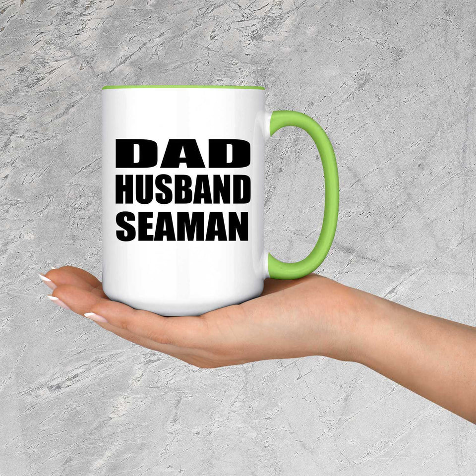 Dad Husband Seaman - 15oz Accent Mug Green