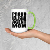 Proud Real Estate Agent Mom - 15oz Accent Mug Green