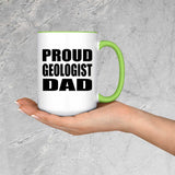 Proud Geologist Dad - 15oz Accent Mug Green