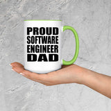 Proud Software Engineer Dad - 15oz Accent Mug Green