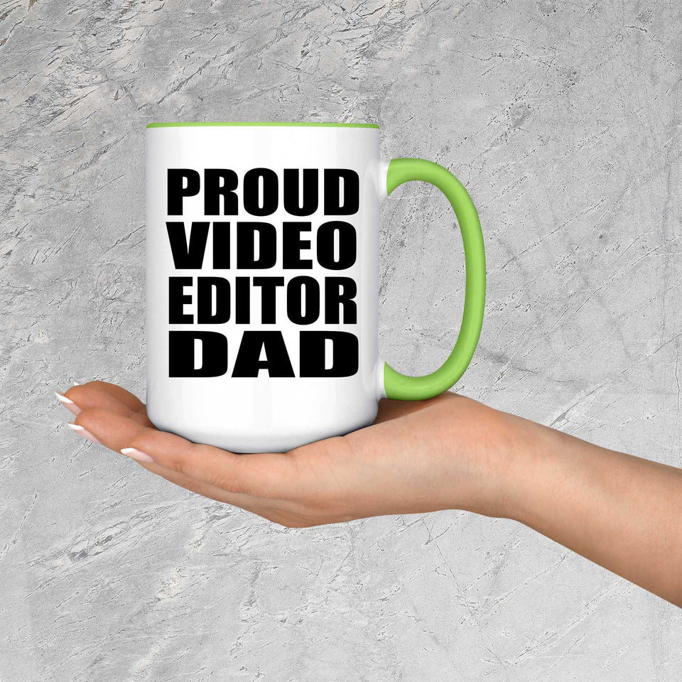 Proud Video Editor Dad - 15oz Accent Mug Green