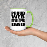 Proud Web Developer Dad - 15oz Accent Mug Green