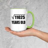 105th Birthday Square Root of 11025 Years Old - 15oz Accent Mug Green