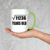 106th Birthday Square Root of 11236 Years Old - 15oz Accent Mug Green