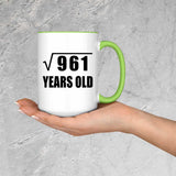 31st Birthday Square Root of 961 Years Old - 15oz Accent Mug Green