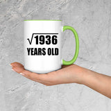 44th Birthday Square Root of 1936 Years Old - 15oz Accent Mug Green
