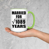 33rd Anniversary Married For Square Root of 1089 Years - 15oz Accent Mug Green