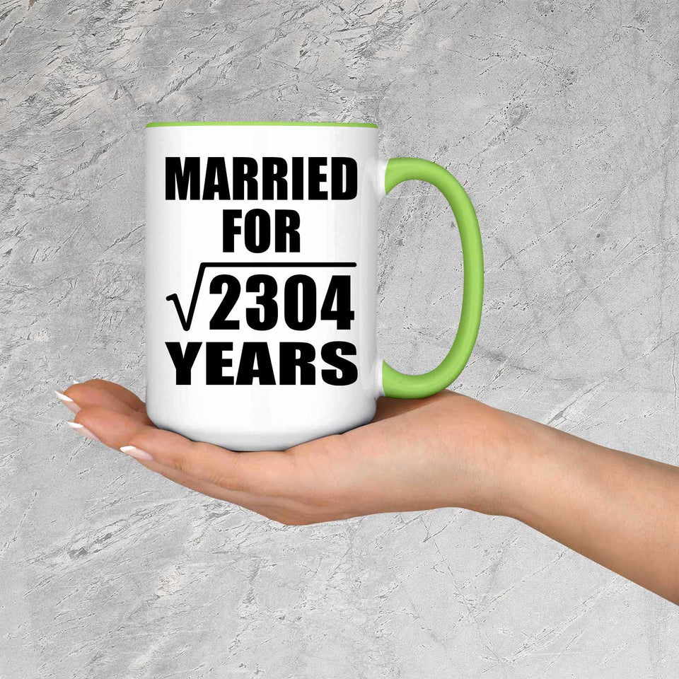 48th Anniversary Married For Square Root of 2304 Years - 15oz Accent Mug Green