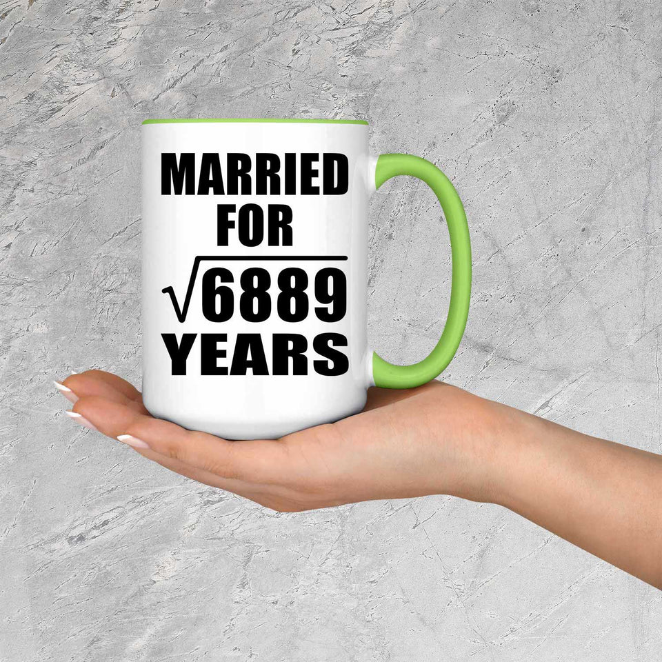 83rd Anniversary Married For Square Root of 6889 Years - 15oz Accent Mug Green