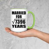 86th Anniversary Married For Square Root of 7396 Years - 15oz Accent Mug Green