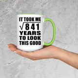 29th Birthday Took Square Root of 841 Years To Look Good - 15oz Accent Mug Green