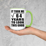 8th Birthday Took Square Root of 64 Years To Look Good - 15oz Accent Mug Green