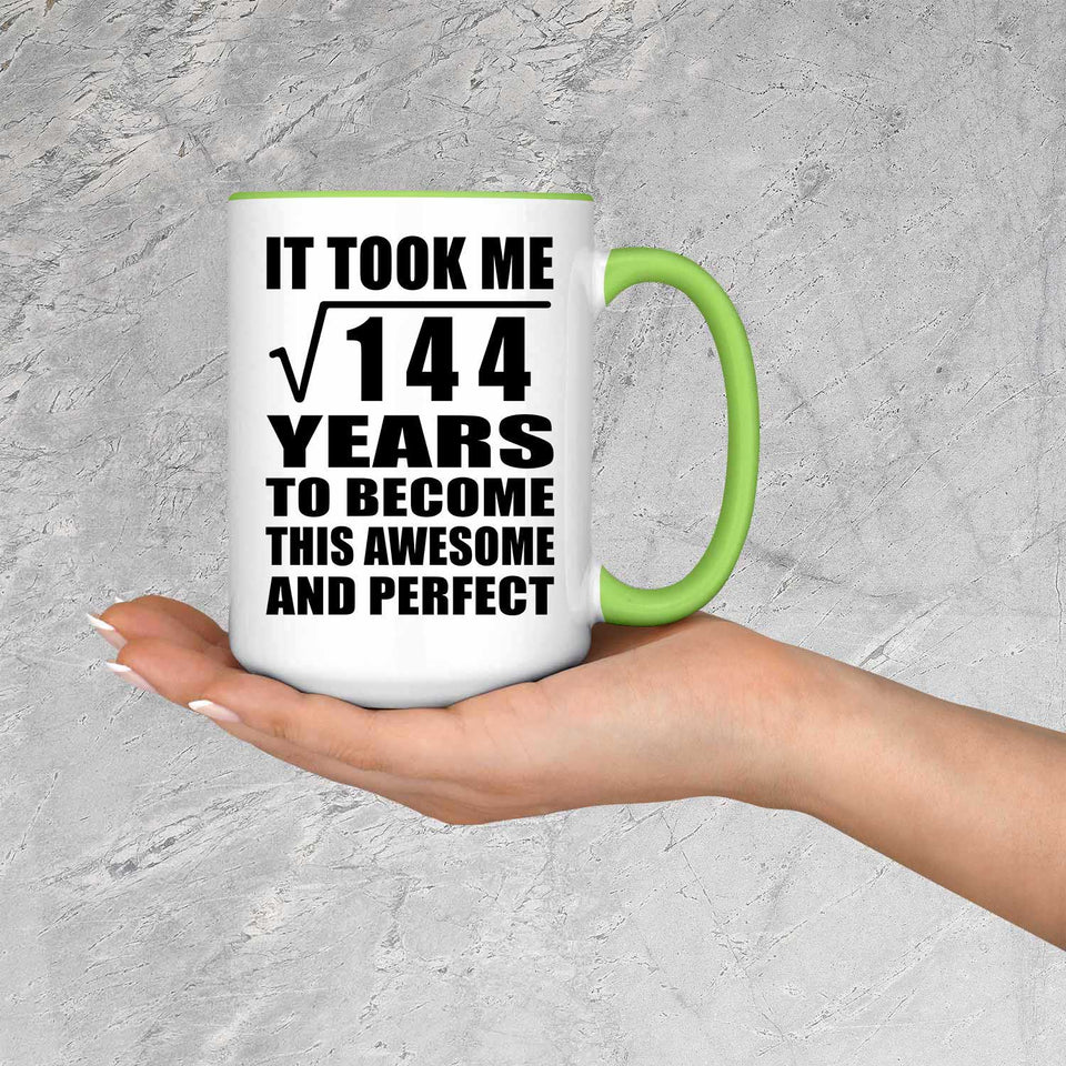 12th Birthday Took Square Root of 144 Years To Awesome - 15oz Accent Mug Green
