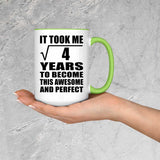 2nd Birthday Took Square Root of 4 Years To Awesome - 15oz Accent Mug Green