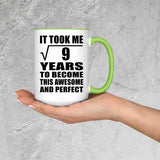 3rd Birthday Took Square Root of 9 Years To Awesome - 15oz Accent Mug Green
