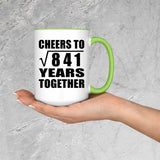 29th Anniversary Cheers To Square Root of 841 Years Together - 15oz Accent Mug Green