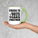95th Anniversary Cheers To Square Root of 9025 Years Together - 15oz Accent Mug Green