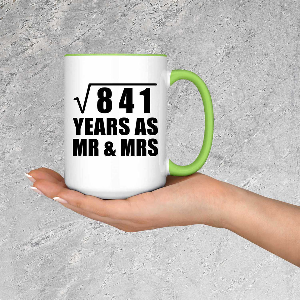 29th Anniversary Square Root of 841 Years As Mr & Mrs - 15oz Accent Mug Green